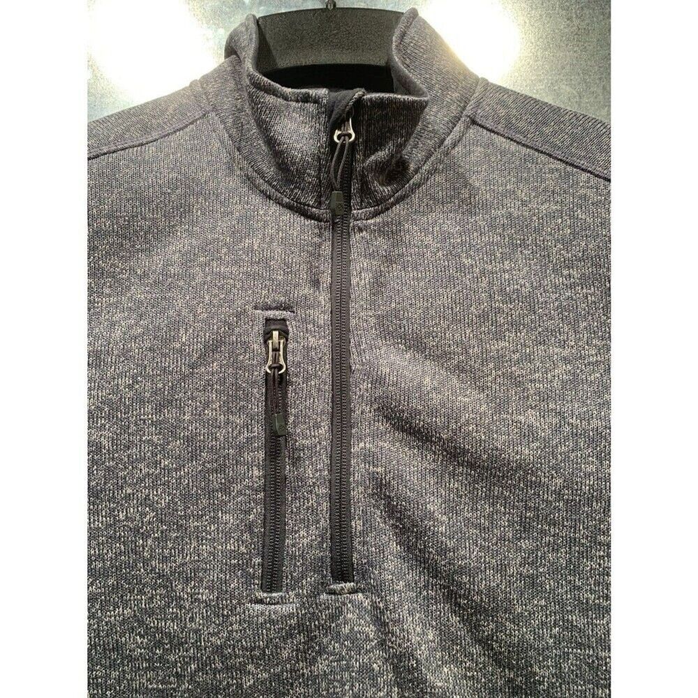 1/2 Zip Sweater Storm Creek Mens Heather Blue/Gray Mock Collar Sz Medium